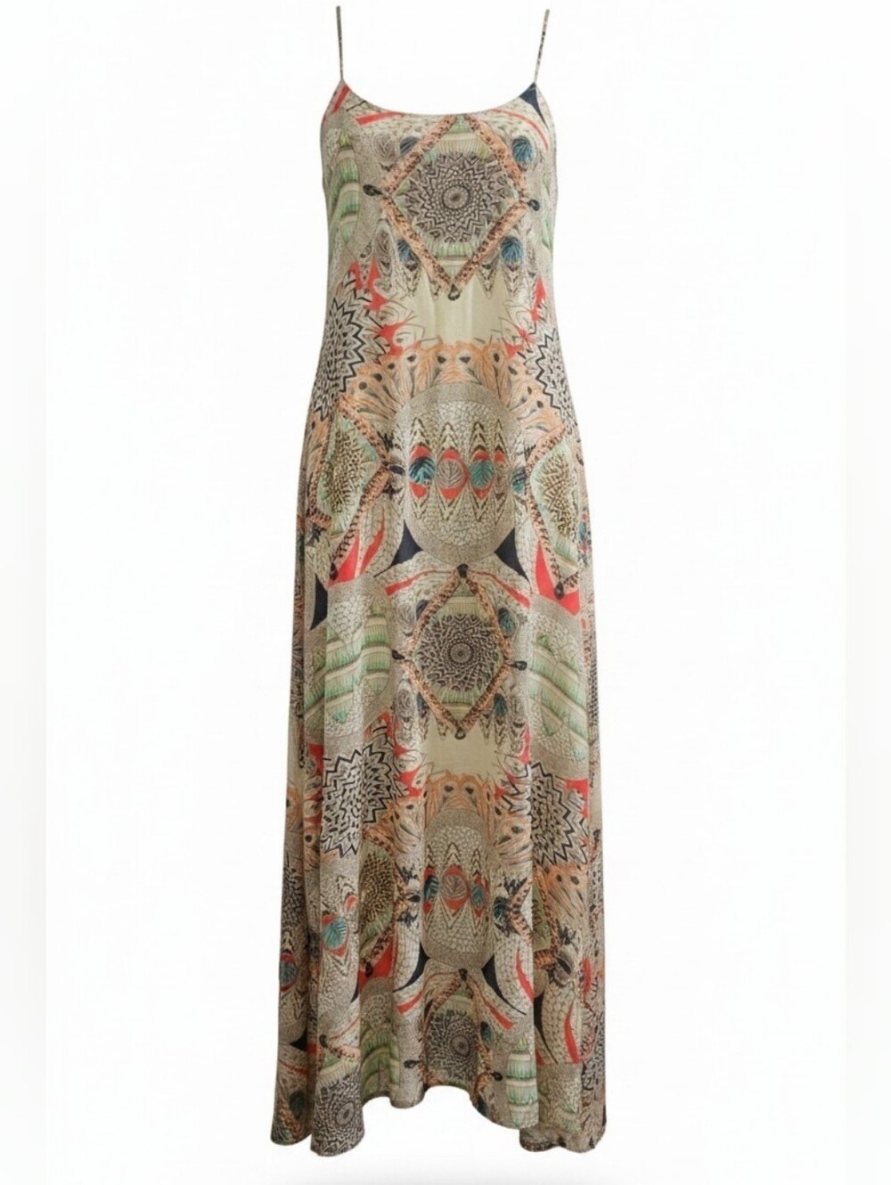 By Together Boho Geometric Mandala Print Racerback Maxi Dress Small NWOT